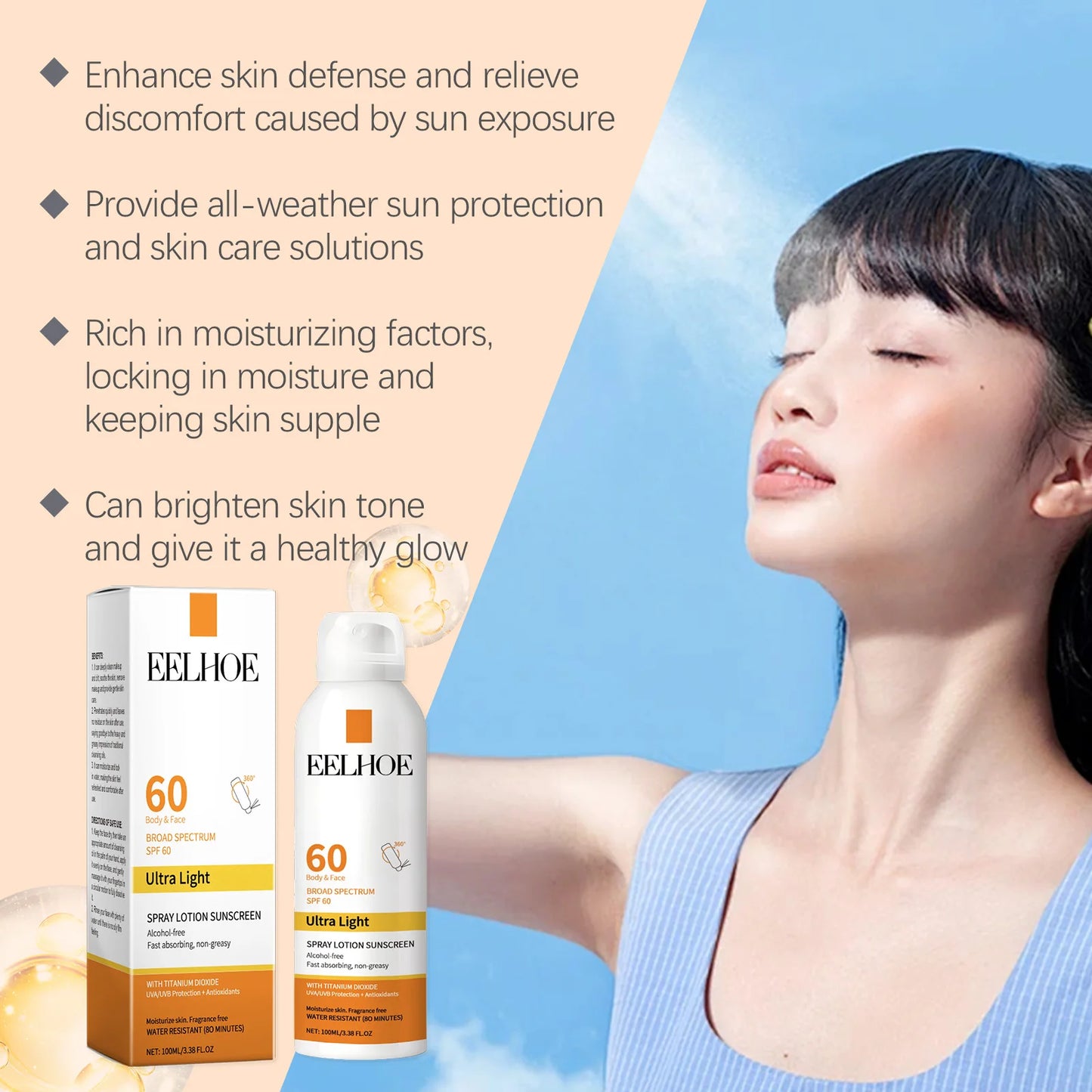 Waterproof Sunscreen Spray Spf50