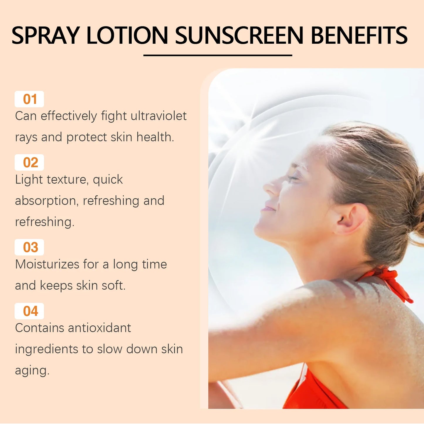 Waterproof Sunscreen Spray Spf50